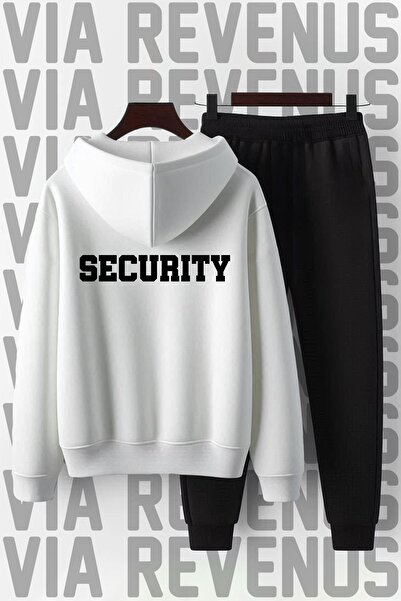 Vordevia SECURITY Σετ αθλητικής φόρμας με κουκούλα από μαλακό ύφασμα με στάμπα Unisex