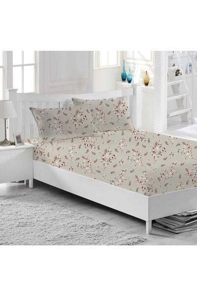 CARWEN TEKSTİL Single Ranforce Cotton Fabric Elastic Sheet Set