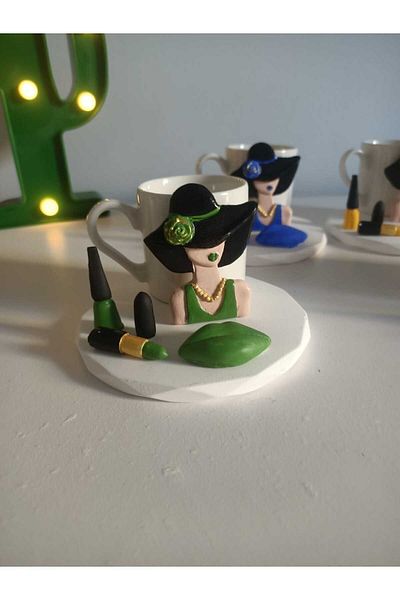 Süs Dükkanı Makeup supplies figured coffee cup custom design set of 2