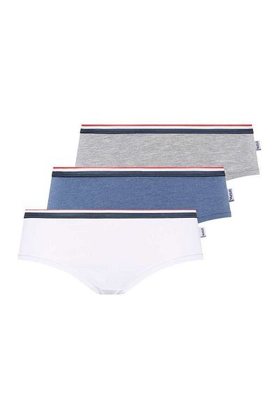 U.S. Polo Assn. Women's Cotton 3 Pack Gray - Blue - White Shorts Panties