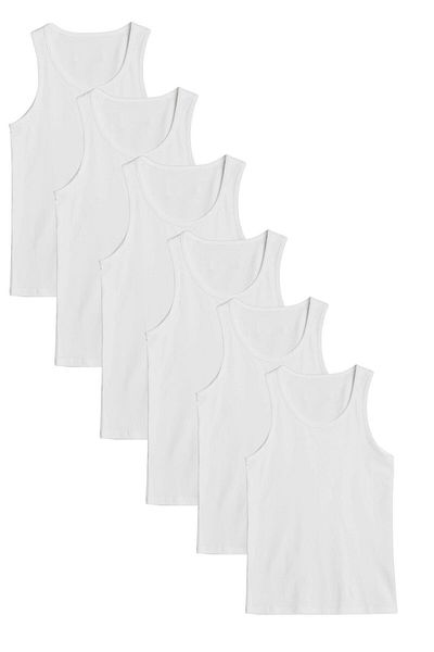 QKK 6-Piece Classic White Men's Athlete - 100% Cotton Q.U.O.1.K.0K.A3.K.0O.T.A6