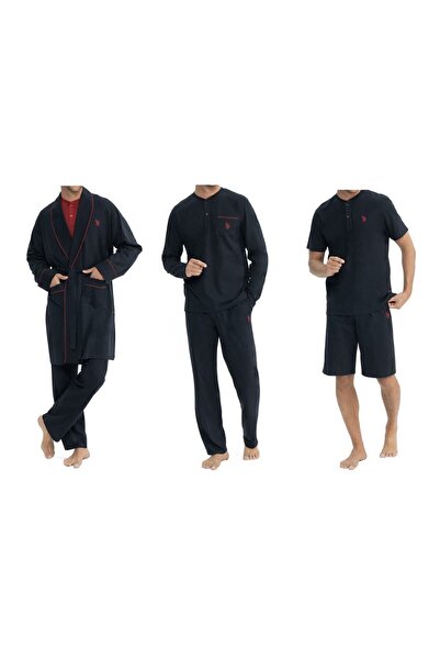 U.S. Polo Assn. U.S. Polo Assn. Pamuklu Ropdöşambır'lı 5'li Damat Çeyiz Seti