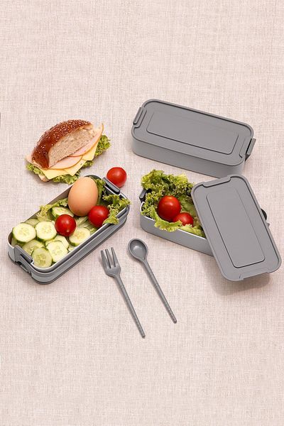 KORUCA 3 Layer Nutrition Set - Food Carrying Container, Spoon - Lunch Bowl with Fork G-770
