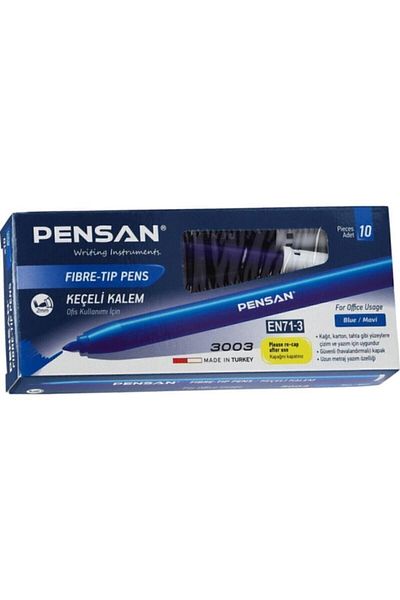 Pensan Felt Pen 3003 Office Type Blue Pe3003kk10m 10 Pieces (1 Pack 10 Pieces)
