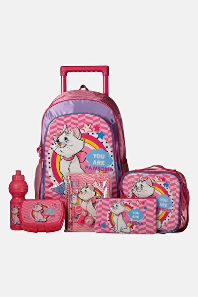 Disney Kids Girl Marie 6 in 1 Trolley Bag 34 L x 52 H x 18 W cm, Pink/Lilac C...