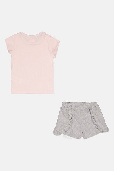 Harry Potter Toddlers Girl 2 Piece Printed Top And Pull-on Short Set, Light Pink