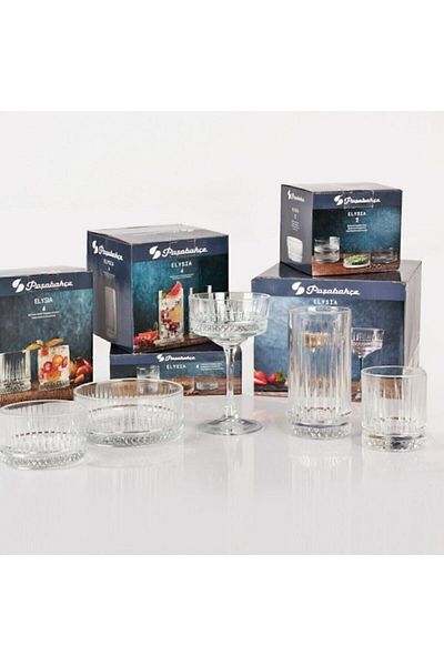 Paşabahçe Elysia 30 Piece Soft Drink Glass, Snack and Dessert Presentation Set