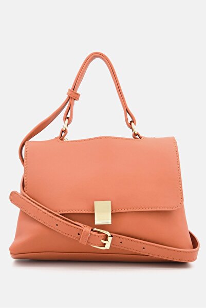 French Connection حقيبة كروس بودي سادة للنساء 27 طول × 19 ارتفاع × 10 عرض سم، بني