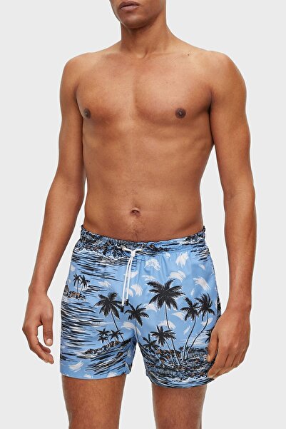 BOSS Desenli Deniz Şortu Çabuk Kuruyan Mayo Short Erkek MAYO SHORT 50469489 492