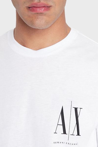 Armani Exchange Με λογότυπο Normal Fit Crew λαιμόκοψη μακρυμάνικο 100% βαμβακερό μπλουζάκι ανδρικό μπλουζάκι 8nztpl