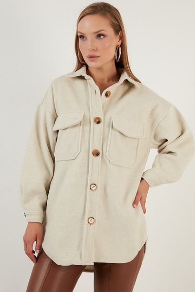 Lela Oversize Winter Shirt Jacket with Pockets Shirt Jacket 42190456