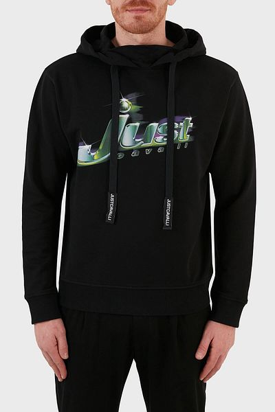 Just Cavalli Printed Hooded Regular Fit Cotton Sweat Men's Sweat S01gu0145 N2518 900