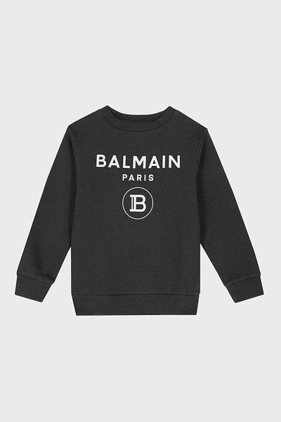 BALMAIN Детски памучен суитшърт с кръгло деколте 6M4760 MX270 930