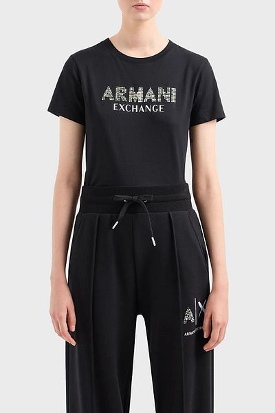 Armani Exchange Tricou din bumbac cu decolteu rotund, cu croiala normală, tricou 3DYT13 YJ8QZ 1200