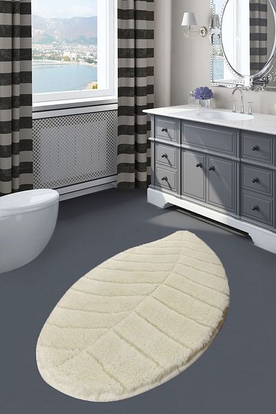 Chilai Home Πατάκι μπάνιου 60x100 cm Ecru Jungle Leaf - Ακρυλικό