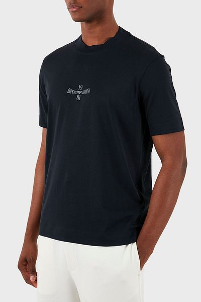 Emporio Armani Tricou din bumbac cu gât crew pentru bărbați - Regular Fit 3D1TH3 1JOCZ 09Q8