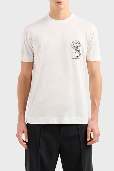 Emporio Armani Мъжка памучна тениска с кръгло деколте, стандартна кройка, EM000009 AF10017 M0007