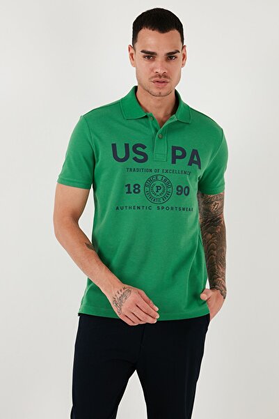 U.S. Polo Assn. Tricou polo din bumbac, croială slim, cu guler polo, pentru b...