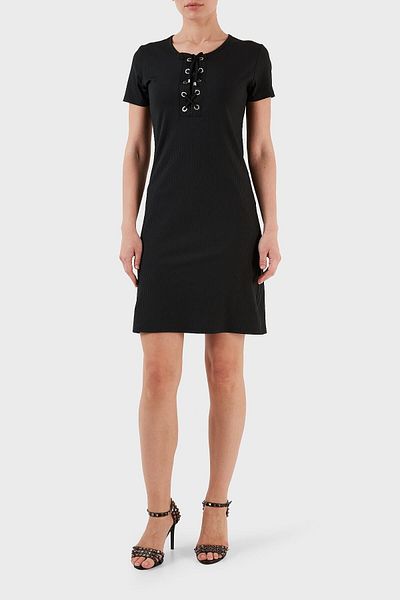 Emporio Armani Mini rochie Stretch Slim Fit cu șireturi