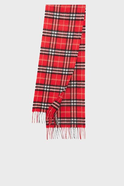 BURBERRY Ekoseli Kaşmiş Çocuk Atkı ATKI 8015163 BRIGHT RED