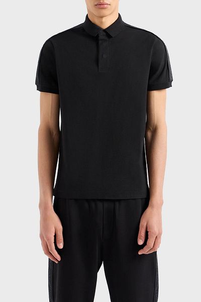 Emporio Armani Tricou cu gât polo din bumbac, cu croiala normală, tricou cu gât polo pentru bărbați 3D1FM3 1JCYZ 0999