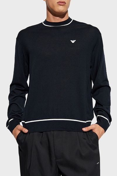 Emporio Armani سترة صوفية للرجال برقبة دائرية - Pullover 6D1MXH 1MJLZ F930