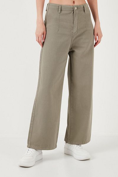 Lela Relaxed Fit Wide Leg Cotton Trousers - PANT 668YP5237