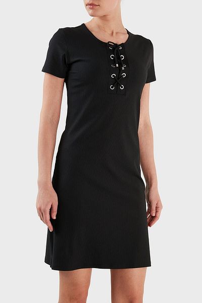 Emporio Armani Mini rochie Stretch Slim Fit cu șireturi
