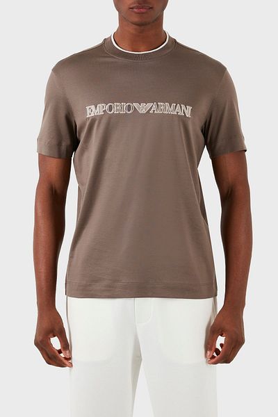 Emporio Armani Мъжка памучна тениска с кръгло деколте, стандартна кройка, 3D1TD4 1JUVZ 04B7
