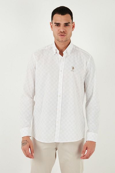 U.S. Polo Assn. Ανδρικό πουκάμισο U.S. Polo - Βαμβακερό, γιακά με κουμπιά, κανονική εφαρμογή G081GL0041831122