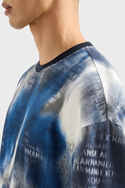 Armani Exchange Βαμβακερό μπλουζάκι με χαλαρή εφαρμογή με λαιμόκοψη ανδρικό μπλουζάκι 3DZTLA ZJZKZ 55JK