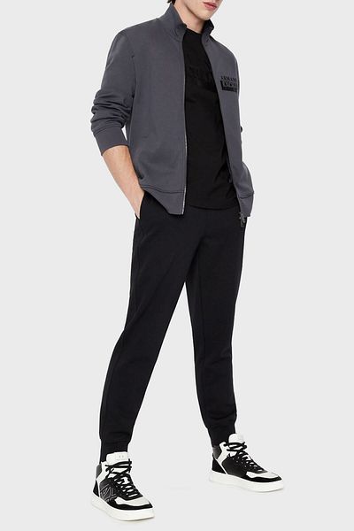 Armani Exchange Λογότυπο Βαμβακερό φερμουάρ Όρθιο γιακά κανονική εφαρμογή Ανδρικό ιδρώτα 6lzmbf Zjcaz 1978