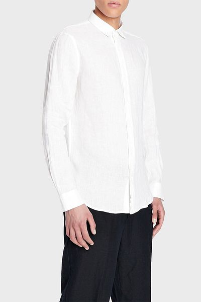 Armani Exchange Ανδρικό πουκάμισο 100% λινό κανονική εφαρμογή 8nzc50 Zncfz 1100
