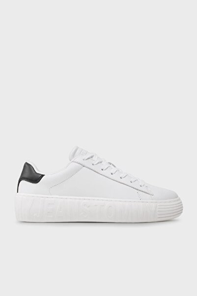 Tommy Jeans حذاء رياضي بشعار من الجلد الطبيعي للرجال EM0EM01159 YBR