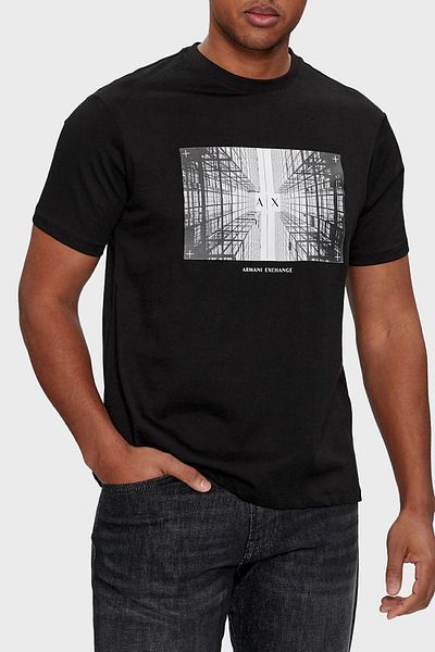 Armani Exchange Bavlněné tričko Regular Fit s Crew Neck Pánské TRIČKO 3DZTHV ZJBYZ 1200