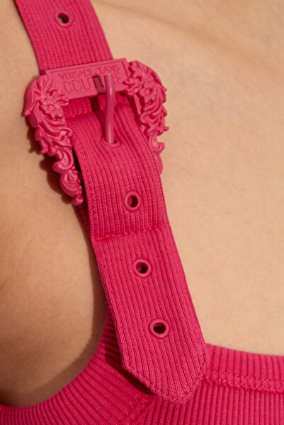 VERSACE JEANS COUTURE Stretch Cotton Baroque Buckle Midi Dress DRESS 76HAO947 J0004 401