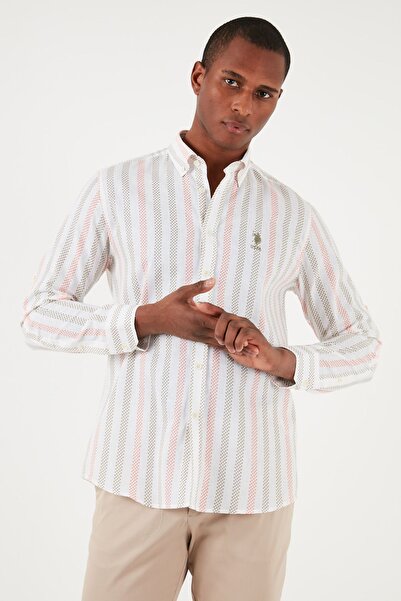 U.S. Polo Assn. Ανδρικό πουκάμισο με κουμπιά με κανονικό γιακά βαμβακερό πόλο ΗΠΑ G081SZ0041837945