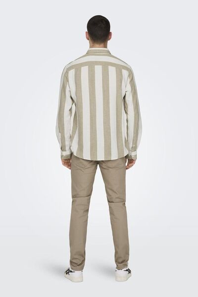 Only & Sons Ανδρικό πουκάμισο με λεπτή εφαρμογή από βαμβάκι και λινό Onsarlo 22028040