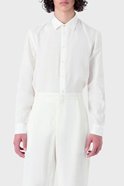 Emporio Armani % 100 Keten Regular Fit Gömlek Erkek GÖMLEK E31SM0 010F1 101