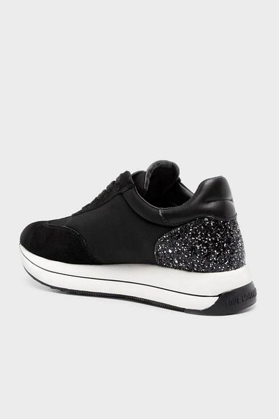 Love Moschino Logo Leather Suede Sneaker Shoes JA15074G1IINE00A