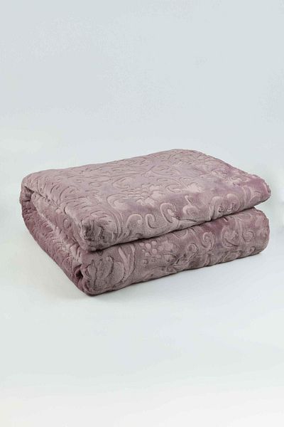 Merinos Elegans Double Blanket Flower Pattern Blanket Dried Rose