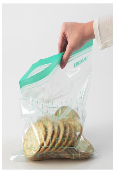 IKEA Istad Kilitli Buzdolabı Poşeti Ikea 30 Adet, Turkuaz-açık Turkuaz