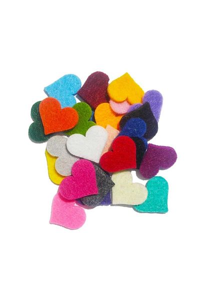 toptankece Heart Shaped Felt 2.5 cm 25 Pieces
