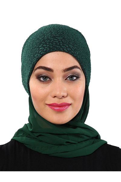 fidan bone Bonnet Hijab τουρμπάνι με κουλούρι και μαντήλι μπροκάρ Hürrem Color Ready Turban
