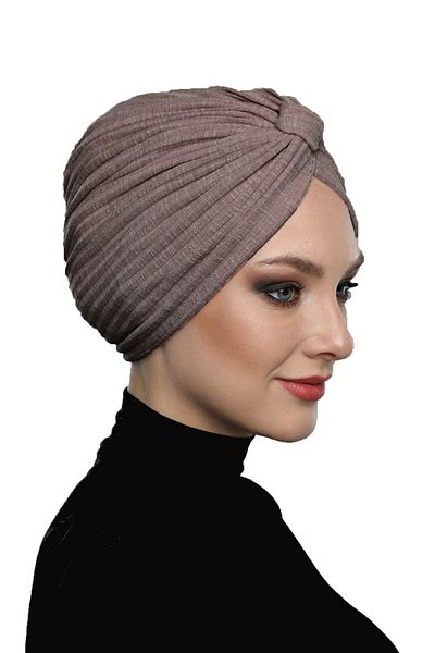 fidan bone Cotton Banded Cross Lined Hibiscus Color Ready Turban Hijab Pool Cap