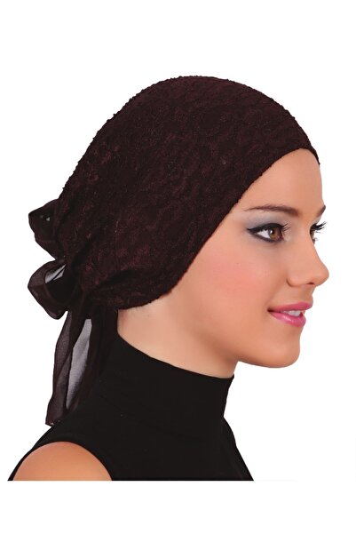 fidan bone غطاء رأس طبي جاهز من الدانتيل والتول باللون البني، مناسب للاستخدام...