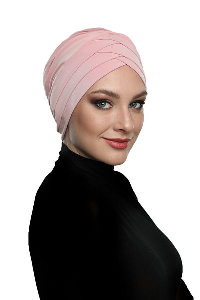 fidan bone Καπάκι πισίνας Hijab Turban με τρεις ρίγες σε σκόνη