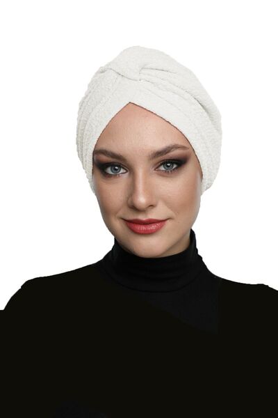 fidan bone غطاء رأس جاهز من نوع التربان مع بطانة كريمية وشريط بروكار، مناسب ل...