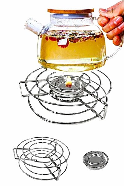 Bundeba Isıtıcılı Nihale Jel Ateşli Metal Nihale Çaydanlık Tencere Altlığı Kamp Piknik Ocağı Jelli Ocak