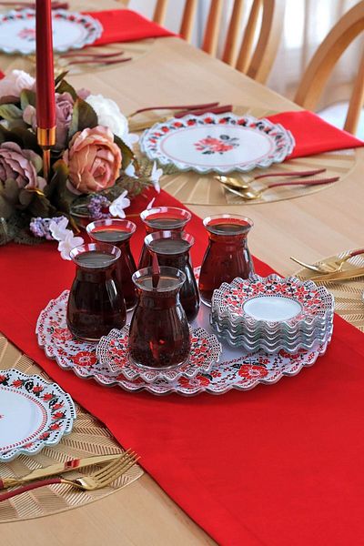 Glore Carmine Color Glass Tray